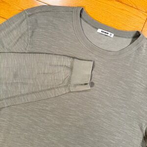 Buck Mason Mens Medium Slub Knit Crewneck Sweatshirt Sage Green Long Sleeve